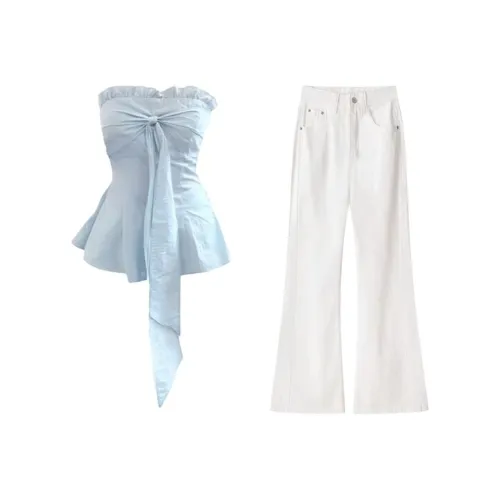 DOKZB Светло-синий Женские Повседневные костюмы