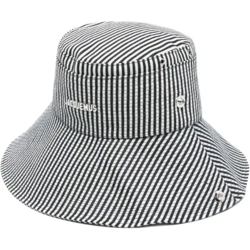 Jacquemus Хлопковая ткань Шляпы ведра Женские Морской синий