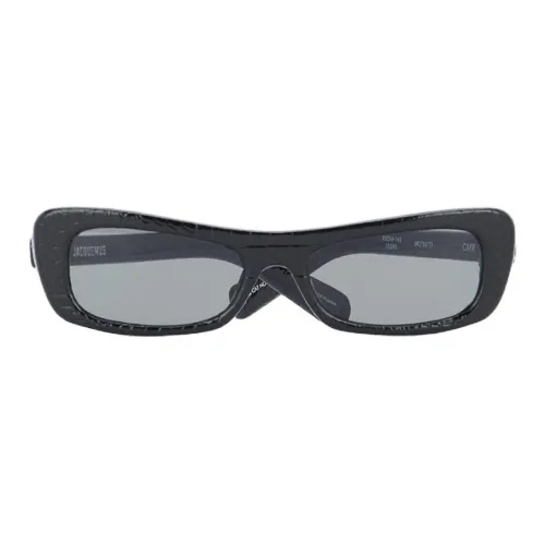 Jacquemus Телячья кожа Прямоугольные Солнцезащитные очки Мужские Черные