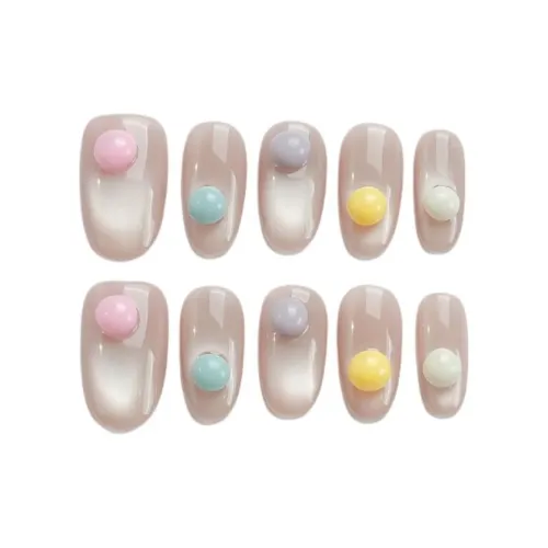 SHIZHIHONGCAN Ручная работа Искусственный Ногтик Овал Розовый Jump Цвет Кошачий глаз