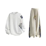 Комплект одежды - Белый + Экрю, брюки