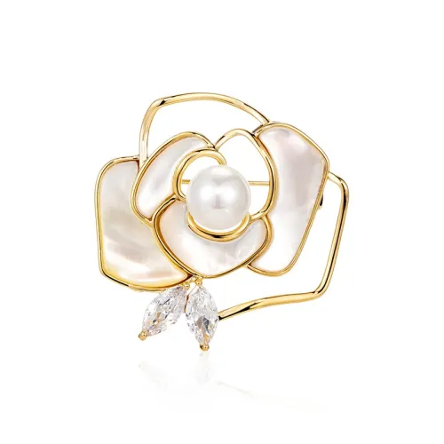 CHERAN Пресноводный жемчуг Шелковый Шарф Заколка для волос Унисекс Золото