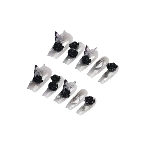 YIYIHE Мягкий Gothic Style MID Длина Укороченный Короткий Квадрат Круглый Черный Smudge