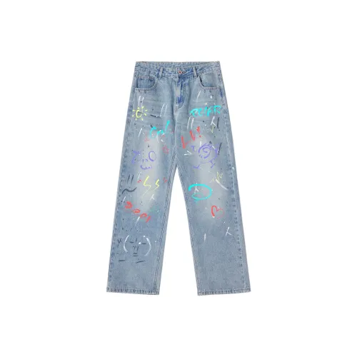 Белый медведь Синий Унисекс Джинсы