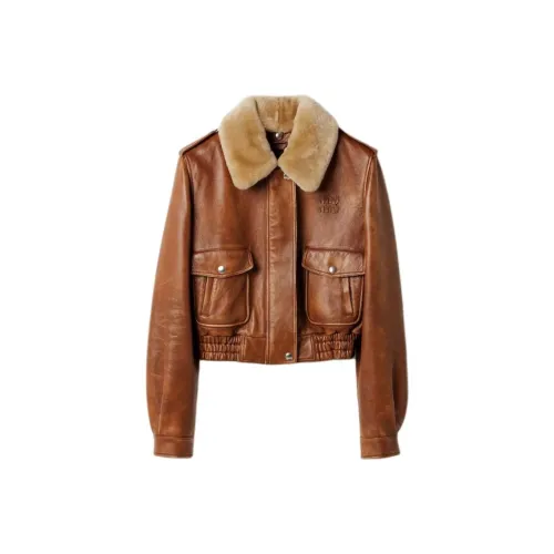 MIU MIU Кожа Куртка Пальто Женские