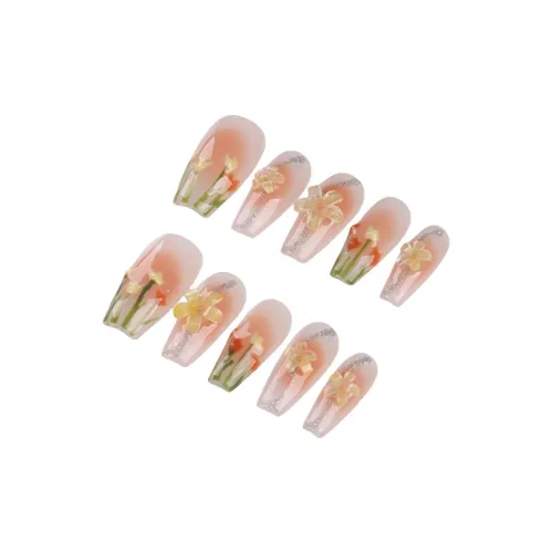 YIYIHE Живой Милый Сладкий Нежно-розовый Цветочный дизайн MID Длина Укороченный Короткий Квадрат Круглый Нежно-розовый Румяна Пятно