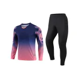 Комплект одежды (Королевский синий длинный рукав топ + черные штаны)