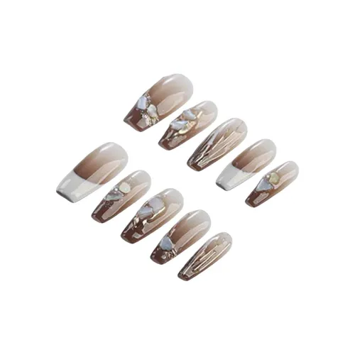 YIYIHE Ледяной Прозрачный Градиент Коричневый Смешанный MID Длина Укороченный Короткий Квадратный Круглый Коричневый Градиент