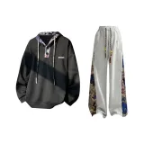 Комплект одежды - Черный + Фотиния Серые Штаны