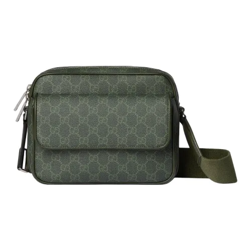 GUCCI GG Monogram Кожа Плечевая Сумка Маленькая Унисекс Зеленая