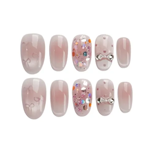 SHIZHIHONGCAN Ручная работа Искусственный Ногтик Овал Розовый Градиентный Кошачий глаз