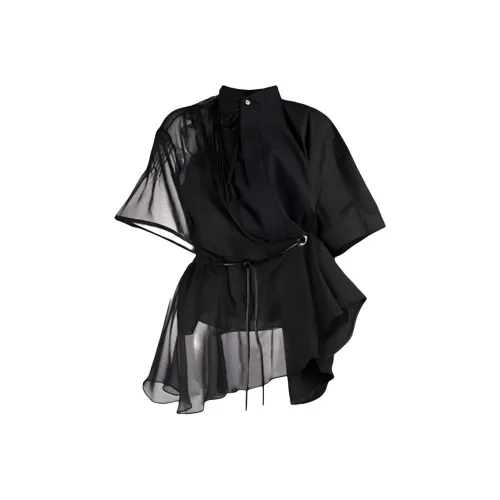 Leather Cat Черные Женские Рубашки