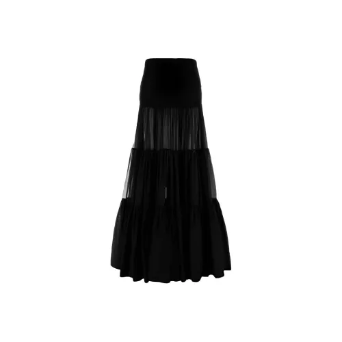 Leather Cat Черный Женские Повседневные Длинные Юбки