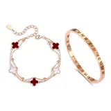 Романтический клевер четырехлистный, коллекция (красный и белый)