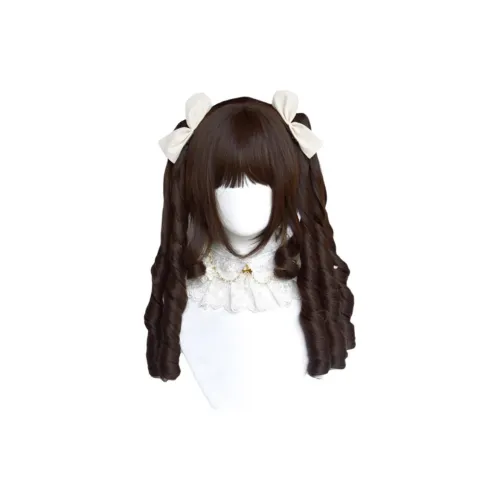 Sweet Pillow House Перука Лолита Длинная Кудрявая Темно-Коричневая Элегантная Винтажная Роман Буф HOLDER Перука Лолита Высокотемпературная Пряжа