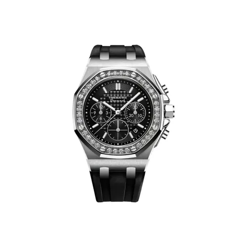 TIMEMATRIX Women's Watch Кварцевый механизм Силиконовый ремешок Черный циферблат