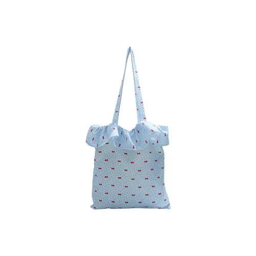 Gerlanx Хлопковая ткань Сумка-тоут Сумка через плечо Унисекс Экрю Светло-синий