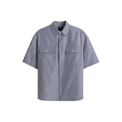 H M Blue Men's Shirts H M Синие Мужские Рубашки