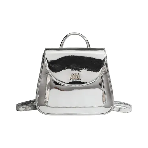 DIFFERENT FACES Microfiber Leather Backpack Standard Women's Silver DIFFERENT FACES Микрофибра Кожа Рюкзак Стандартный Женские Серебристый