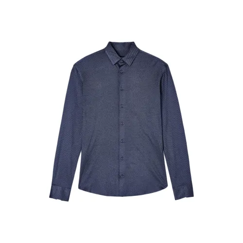 GIORGIO ARMANI Blue Men's Shirts GIORGIO ARMANI Синие Мужские Рубашки