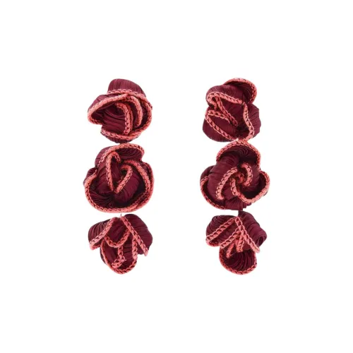 ZARA Стальные серьги женские бордового цвета