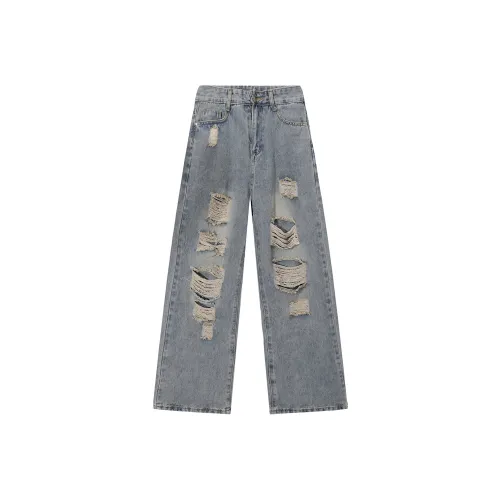 51XXHA Светло-серый синий Унисекс Джинсы