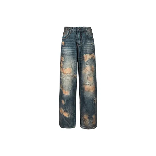 GOODFIGHT Blue Unisex Jeans GOODFIGHT Синий Унисекс Джинсы