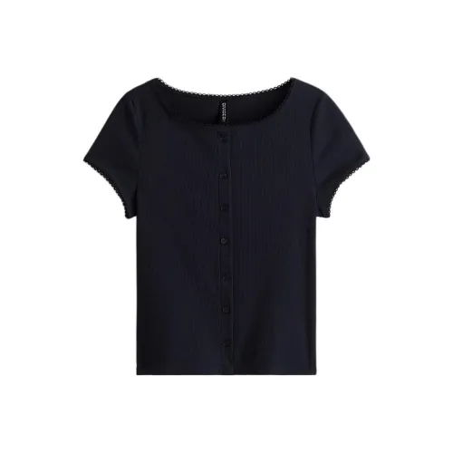 H&M Морской Синий Женский T-Рубашки