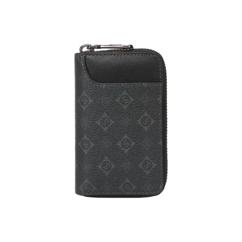 SEPTWOLVES Искусственная кожа с коровьей кожей Key Pouch Унисекс Черный