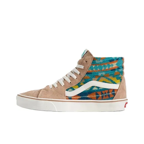 Все Nations x Vans Sk8 Hi Высокие Кроссовки для скейтбординга Унисекс Хаки Коричневый