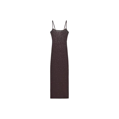 ZARA Коричневый Женские Слип-платья