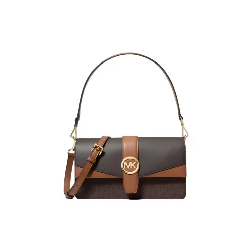 MICHAEL KORS Greenwich Холст Сумка через плечо Средняя Женская Коричневая