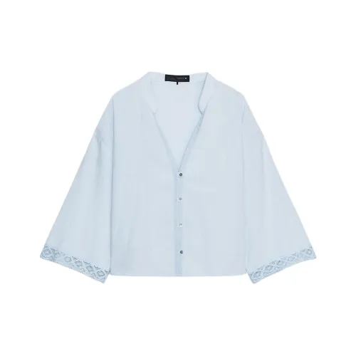 ZARA Небесно-голубой Женские Рубашки