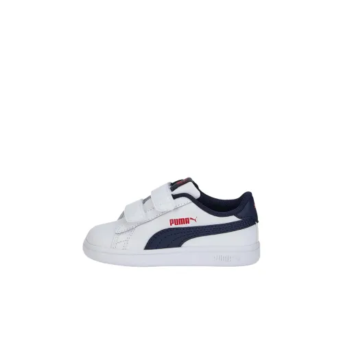 PUMA Smash v2 Low Топ Обувь для малышей Белый синий красный Infant And Toddler