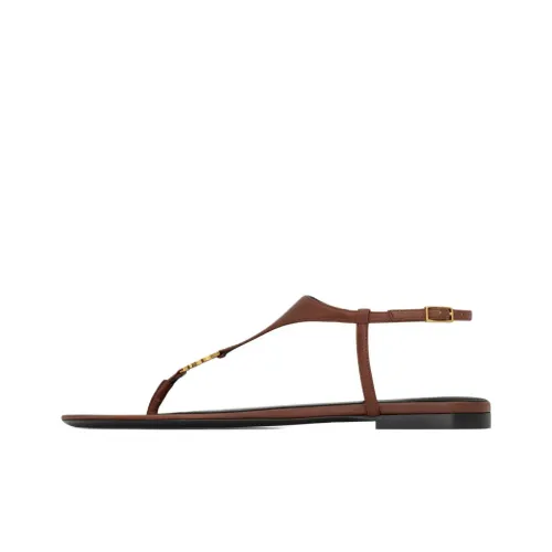 SAINT LAURENT CASSANDRA One Ремень Сандалии Женские Коричневый