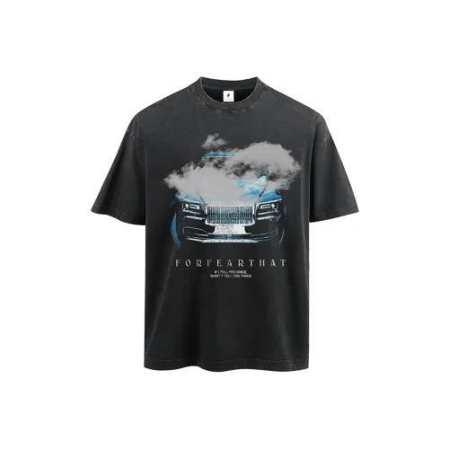 FOR FEAR THAT Промытый черный Унисекс T-рубашки