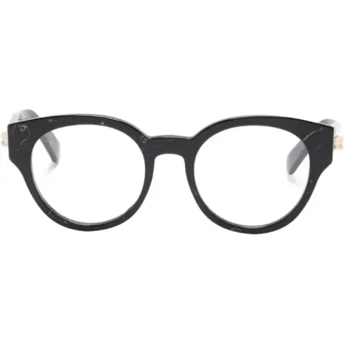 BVLGARI Ацетат Круглые Оправы для Очков Женские Черные