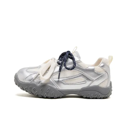 MALEMONKEY Низкий топ кэжуал Женская серебряная