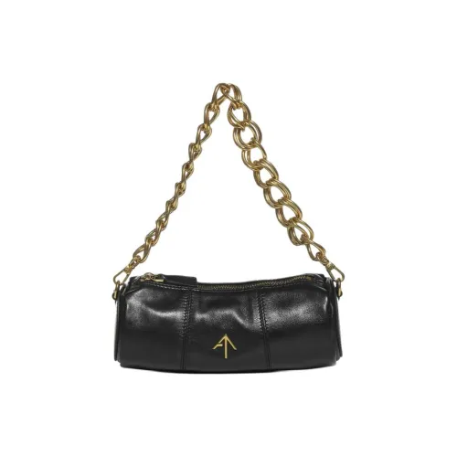 Manu Atelier Цилиндр Коровья кожа Стрелка Сумка Одно плечо Сумка Обычный Женские Черный