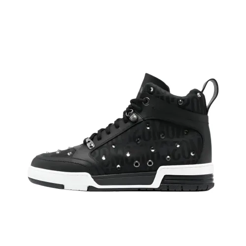 MOSCHINO Высокие кроссовки для скейтбординга Мужские Черные