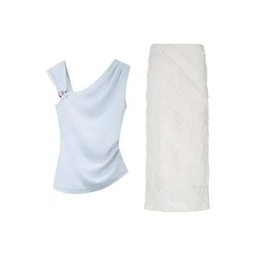 MARIE·COCO Светло-синий топ и юбка женский комплект