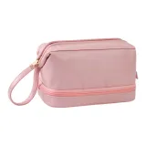Розовый [Двухслойная сумка для туалетных принадлежностей из ПУ (полиуретана)]