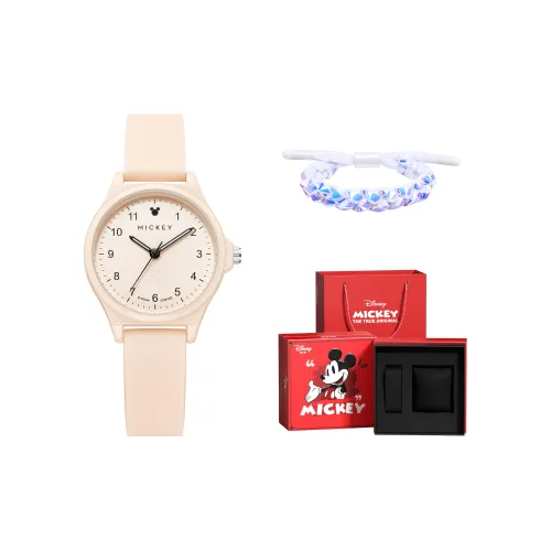 Disney Mickey Series Кварцевый механизм Силиконовый ремешок Часы Женские Желтый циферблат