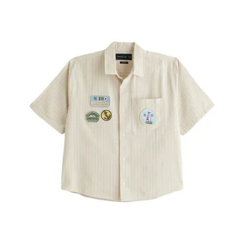 Abercrombie＆Fitch Бежево-желтые мужские рубашки