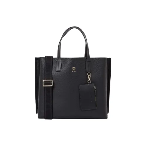 Tommy Hilfiger Полиуретан Тоут Сумка Сумка для покупок Сумка на плечо Сумка обычная Женская Черная