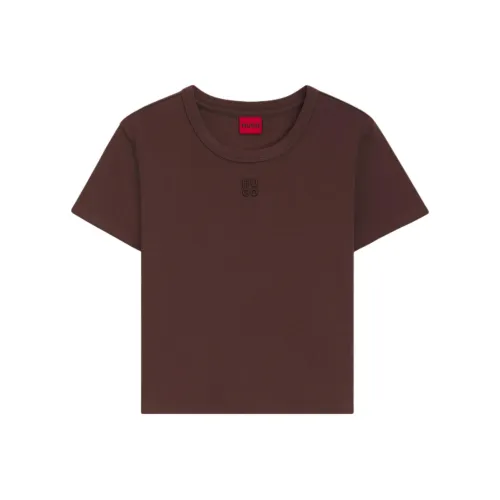 Hugo Boss Темно-коричневые женские футболки T