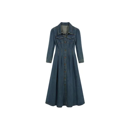 MO VOICE Длинное платье с длинными рукавами женское