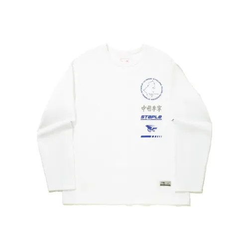 LINING Стандартный Белый Мужская Футболка