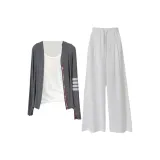 Gray топ + White топ с вырезами + White штаны