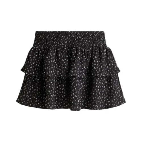 H&M Темно-серый/Цветочный Женская Повседневная Короткая Юбка
